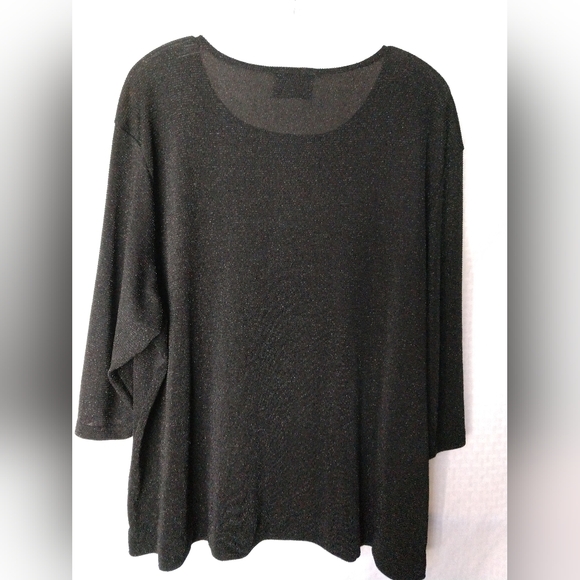 Fred David Woman Knit Top Evening Black with Mild Sparkle Plus Size 2XL Chest 48 - Picture 4 of 6